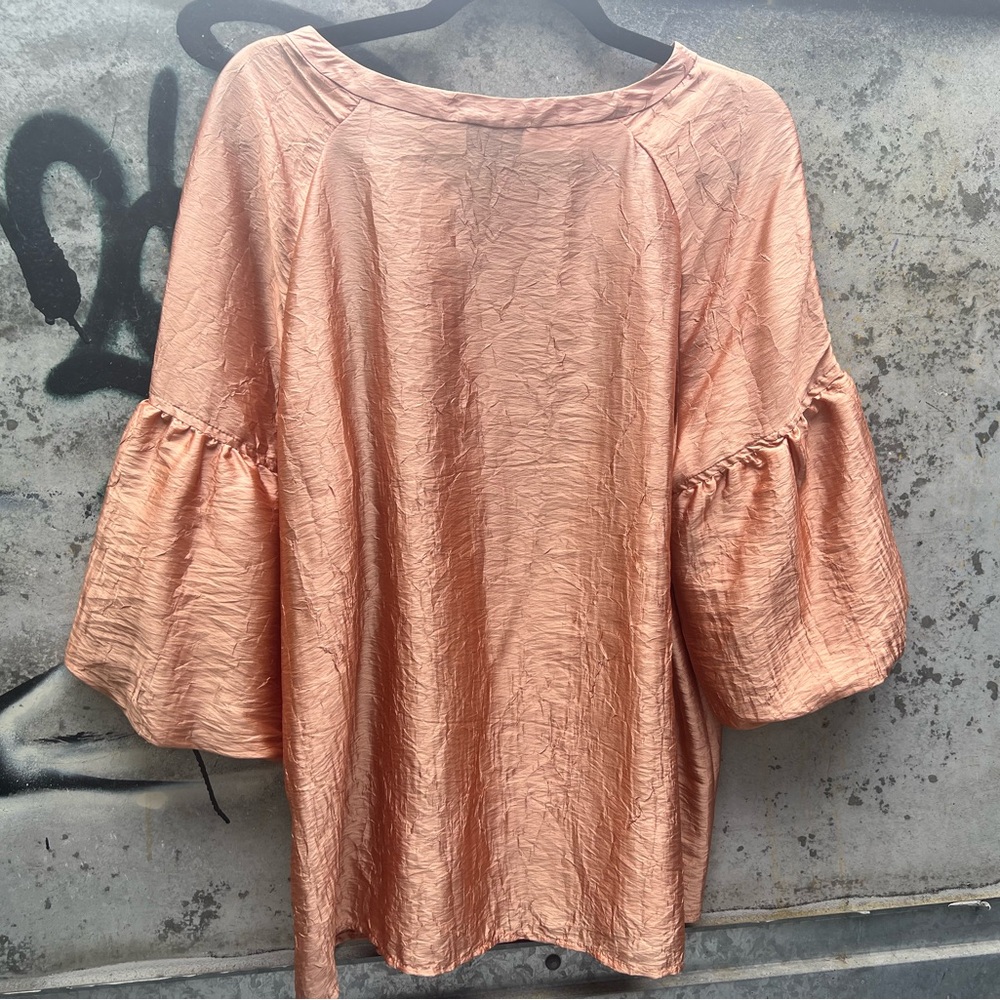 Crinkle Silk Romantic Ruffled Top - Picture 2 of 11